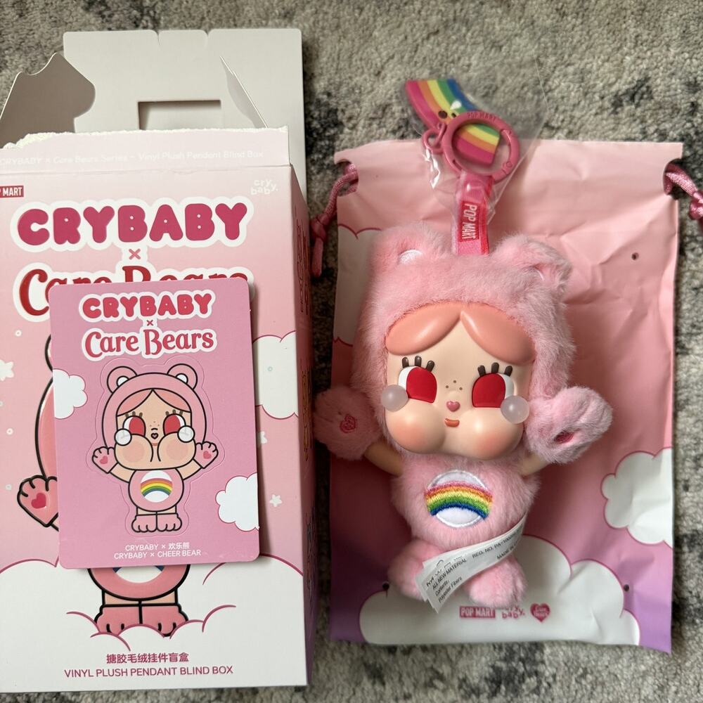 POP MART CRYBABY x Care Bears Series Vinyl Plush Pendant - Cheer Bear